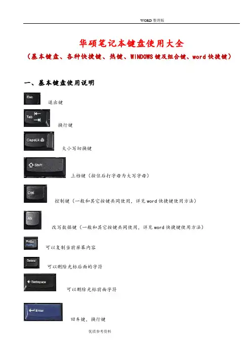华硕笔记本键盘使用大全[基本键、各种快捷键、热键、WINDOWS键及组合键、快捷键]