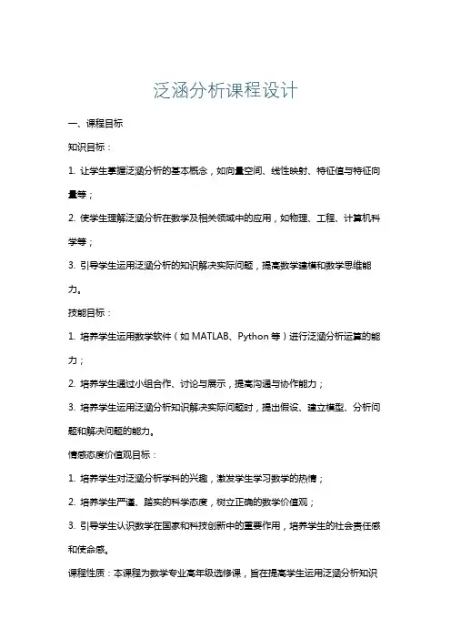 泛涵分析课程设计
