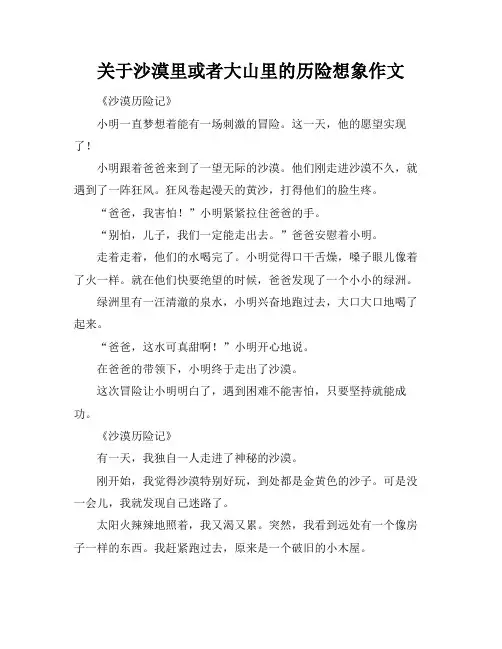 关于沙漠里或者大山里的历险想象作文
