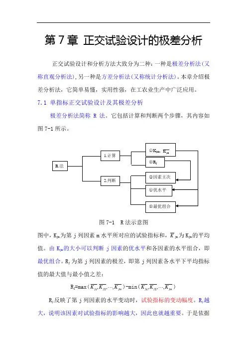 实验设计与数据处理：7正交实验设计的极差分析