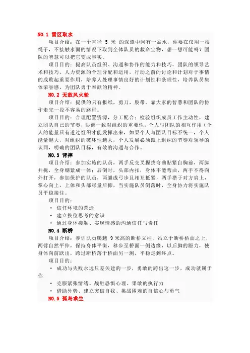 拓展训练项目