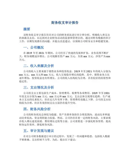 财务收支审计报告