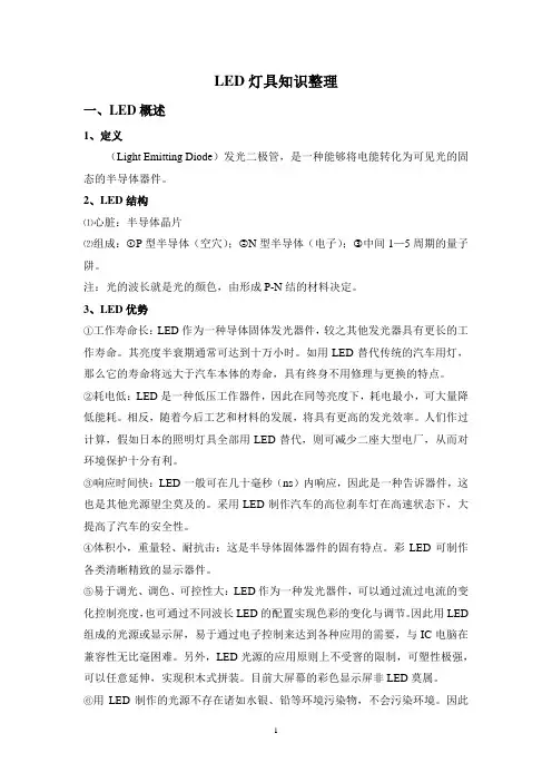 LED灯具知识整理汇总