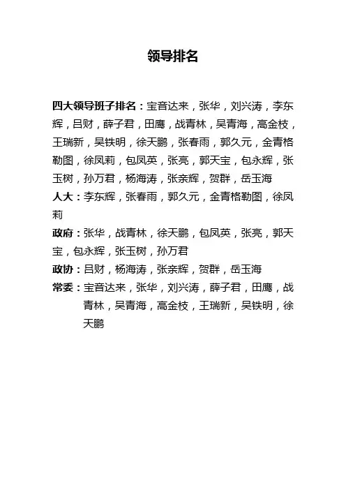 领导排名