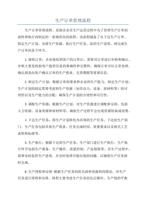 生产订单管理流程