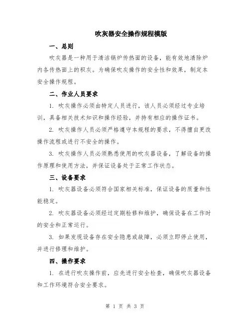 吹灰器安全操作规程模版