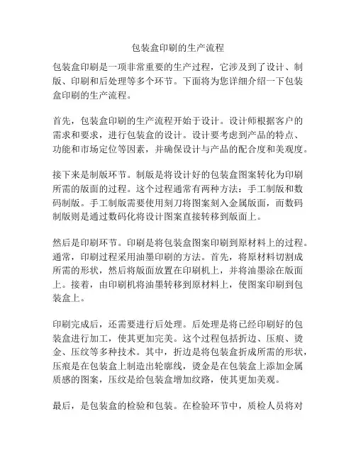 包装盒印刷的生产流程