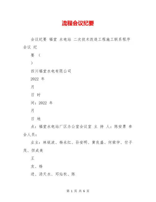 流程会议纪要
