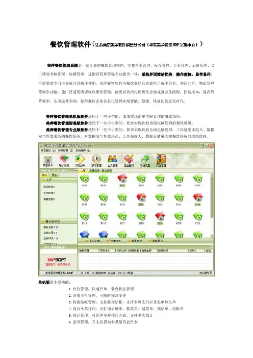 餐饮软件介绍
