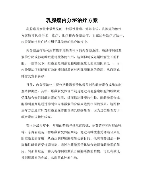 乳腺癌内分泌治疗方案