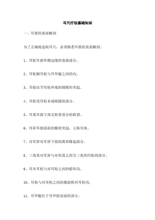 耳穴疗法基础知识