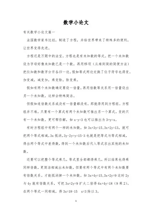 数学小论文