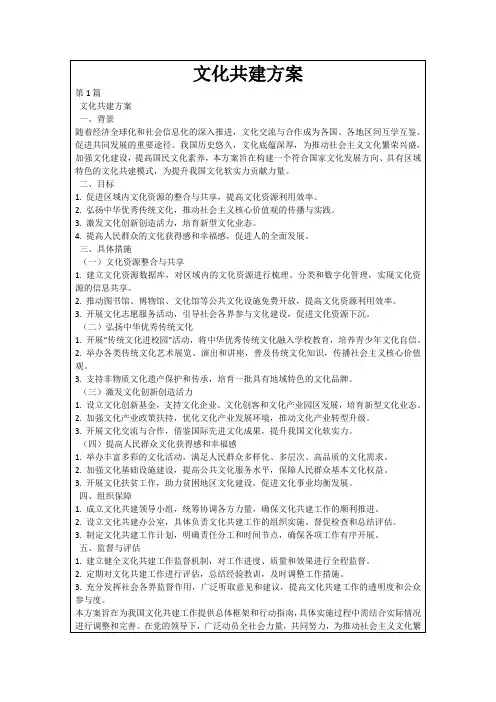 文化共建方案