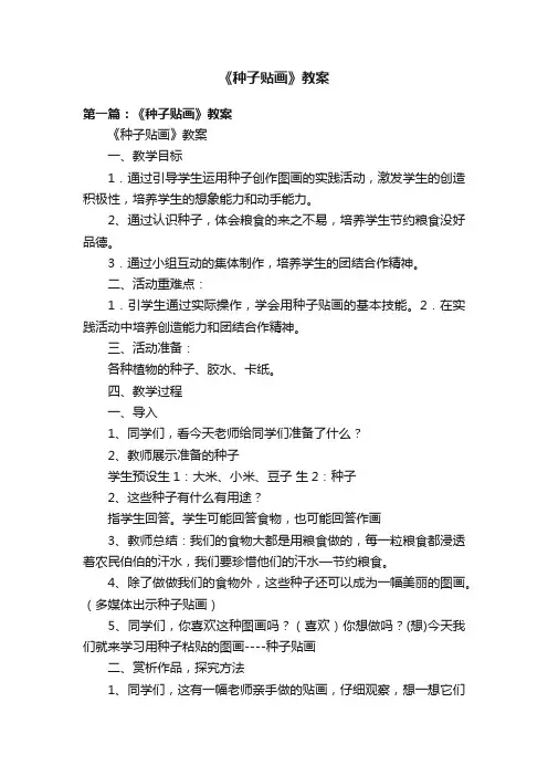 《种子贴画》教案