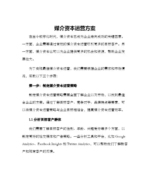 媒介资本运营方案