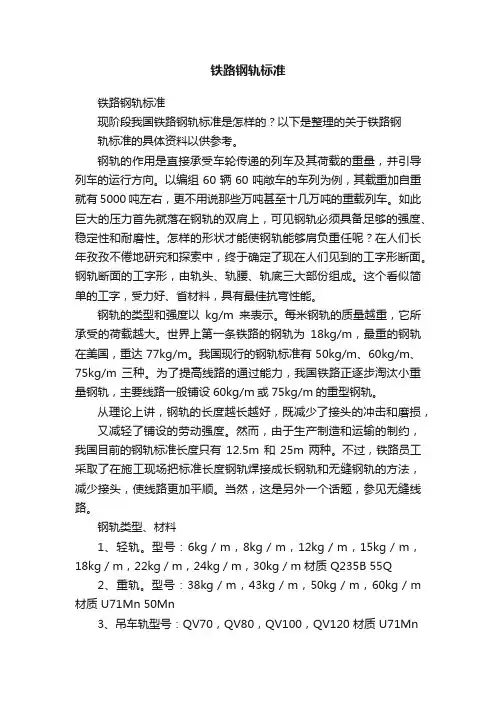 铁路钢轨标准