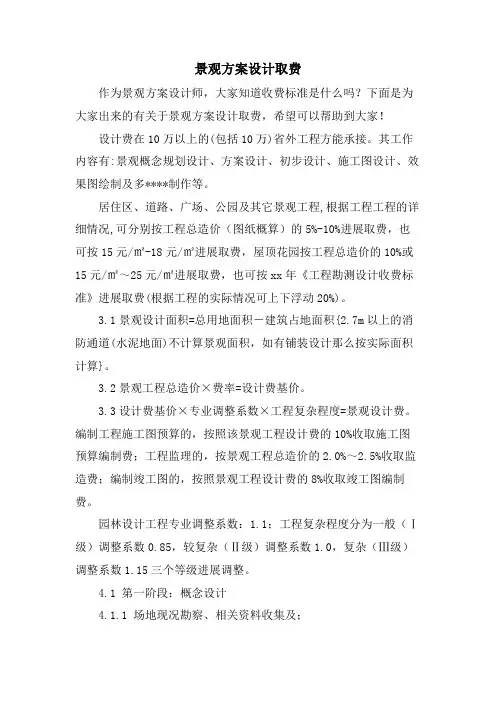 景观方案设计取费