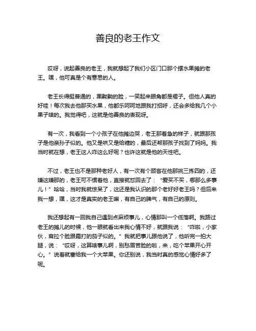 善良的老王作文