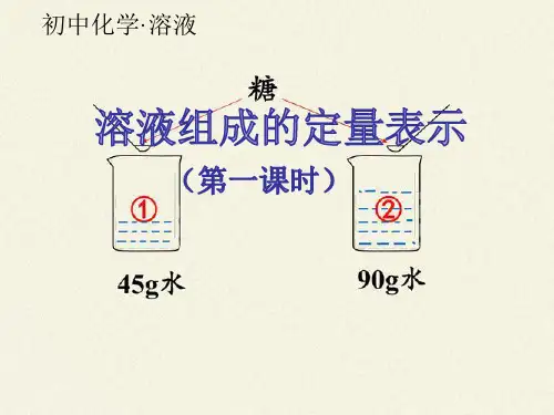 初中化学：溶液组成的定量表示(共2课时)