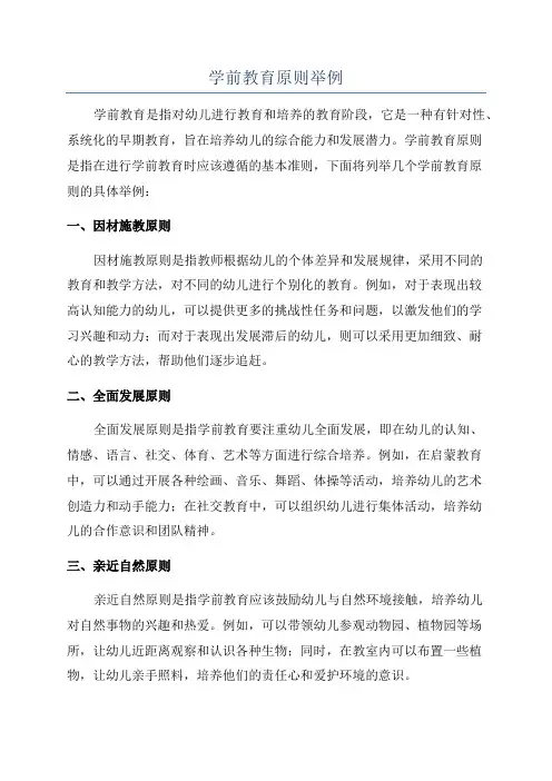 学前教育原则举例