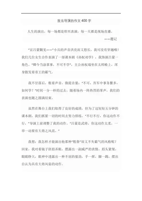 我当导演的作文400字