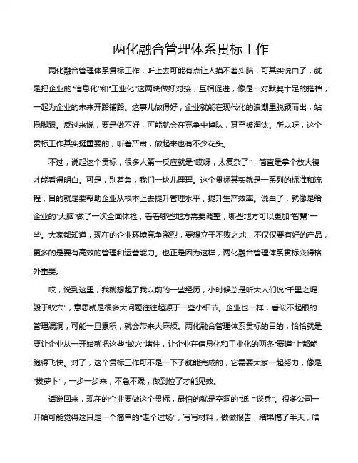 两化融合管理体系贯标工作
