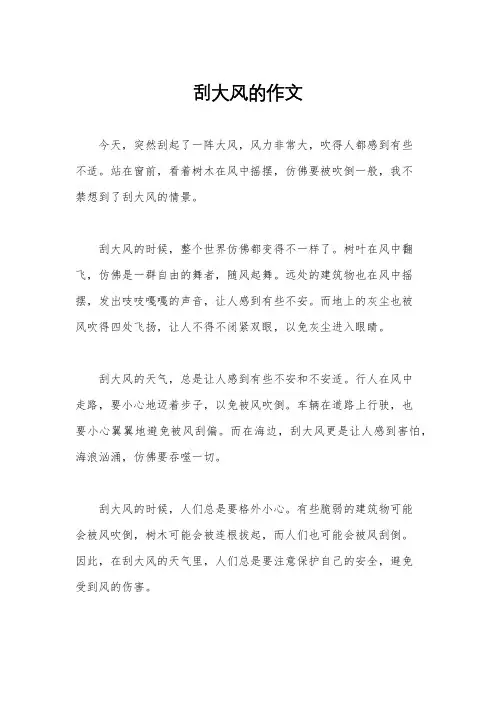 刮大风的作文