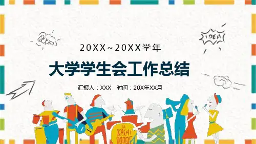 简洁清闲大学学生会工作总结课程PPT课件