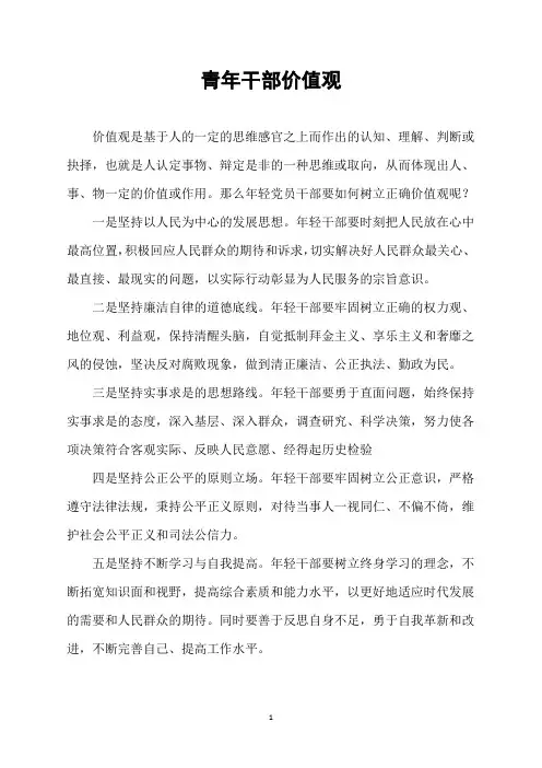 青年干部价值观