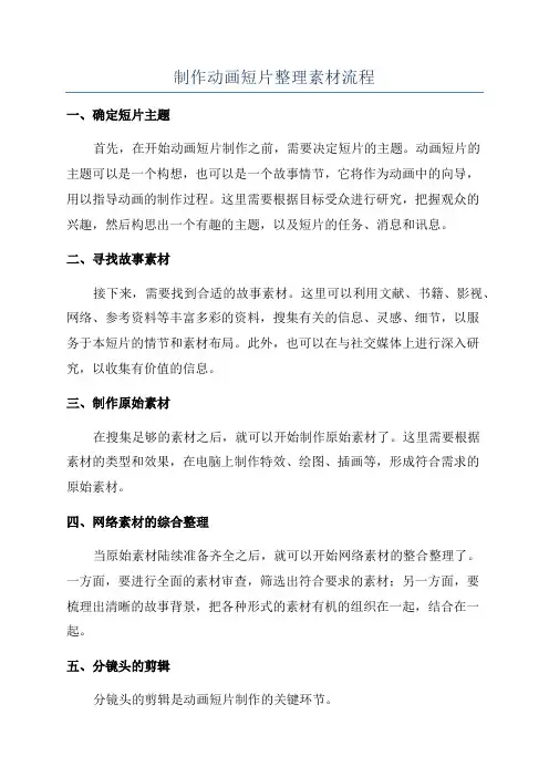 制作动画短片整理素材流程