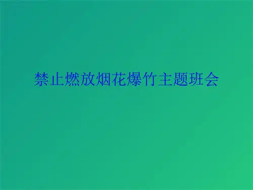 禁止燃放烟花爆竹主题班会(共6张PPT)