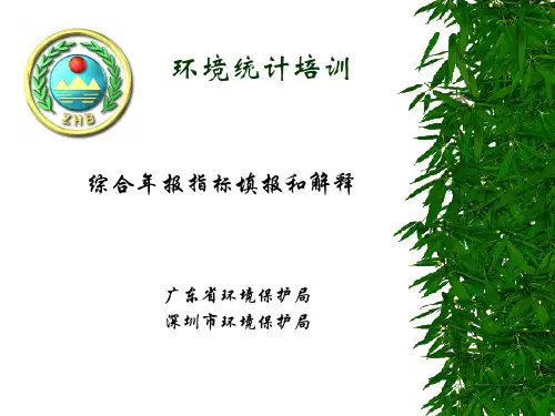 环境统计培训—综合年报指标填报和解释
