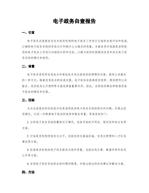 电子政务自查报告