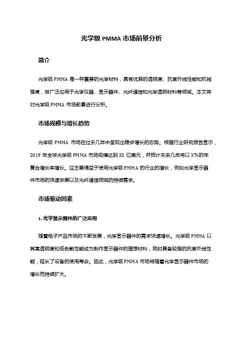 2024年光学级PMMA市场前景分析