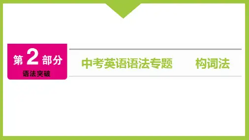 中考英语语法专题  构词法