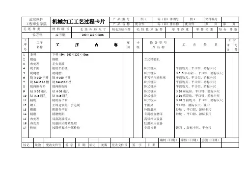 机械加工工艺过程卡片