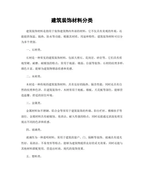 建筑装饰材料分类