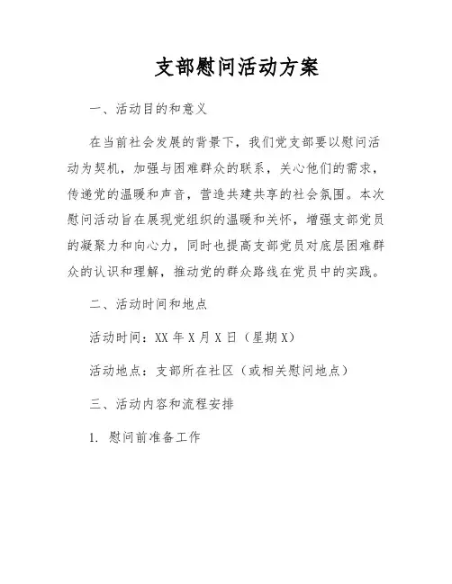支部慰问活动方案