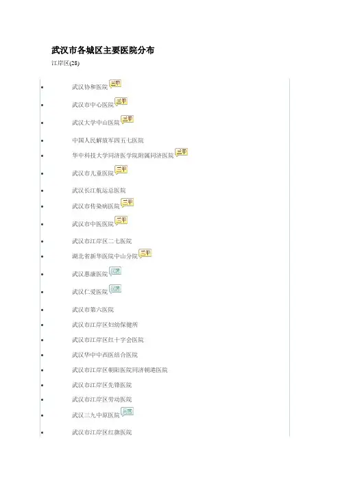 武汉主要医院分布