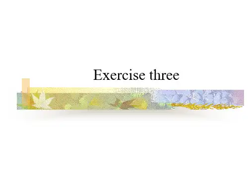 国际支付与结算Exercise three