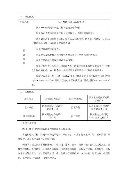 JZLX10输电线路工程监理初检报告二标段竣工投运前