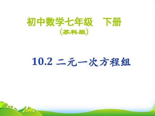 苏科版七年级数学下册第十章 《102 二元一次方程组》公开课课件(共15张PPT)