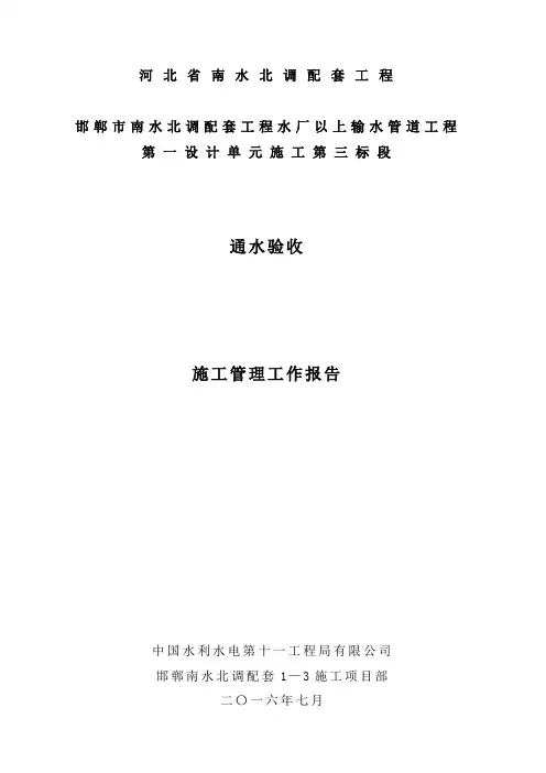 通水验收施工管理报告