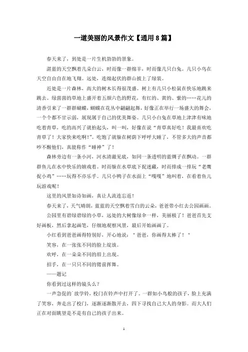 精选一道美丽的风景作文【通用8篇】