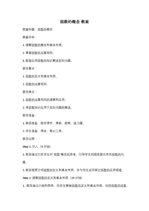 指数的概念 教案
