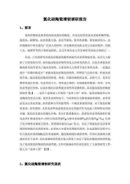 氮化硅陶瓷增韧调研报告