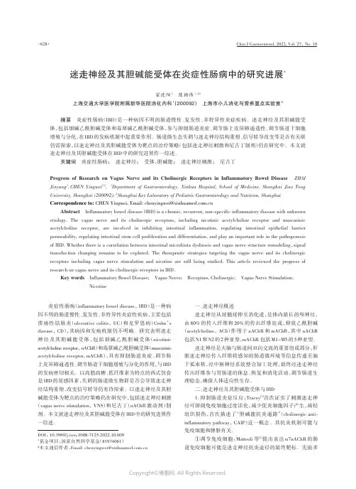 迷走神经及其胆碱能受体在炎症性肠病中的研究进展
