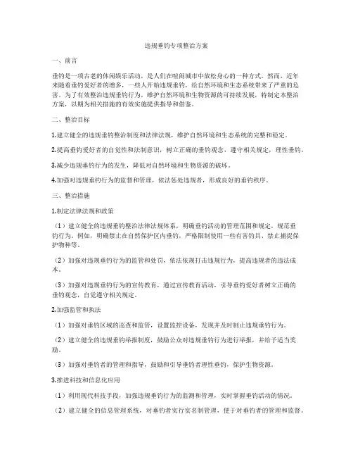 违规垂钓专项整治方案