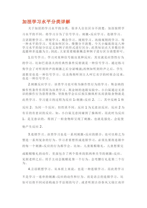 教师招聘考试教育心理学加涅学习水平分类详解