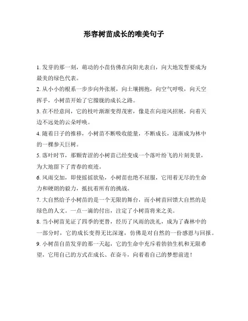 形容树苗成长的唯美句子